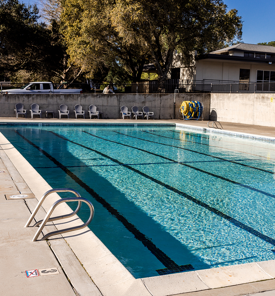 Swimming pool lane view at Hanna Academy facility.